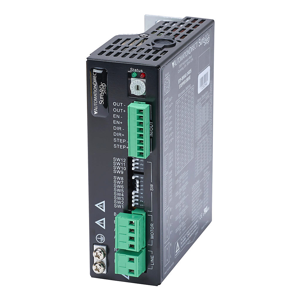 STP-DRVAC-24025 - SureStep AC open loop microstepping stepper drive, 2.5A per phase, 2-phase output, 90-240 VAC, bipolar, position mode, 200 to 25600 steps per revolution.