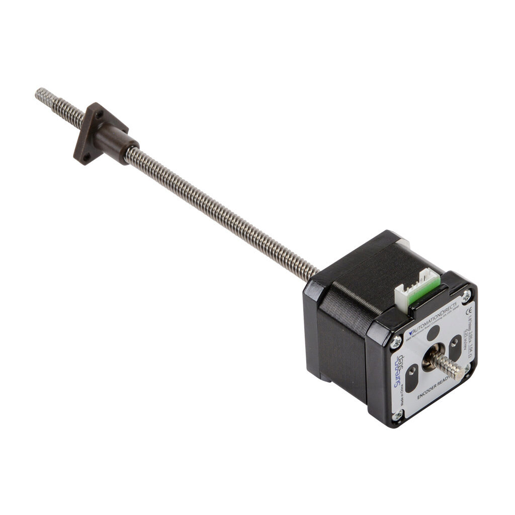 STP-LE17-2A06ADJ - SureStep stepper motor linear actuator, external nut, encoder ready, NEMA 17 frame, IP40, double stack, 2A, 6in lead screw length, 0.25in/rev, 0.25in lead screw diameter, screw code A, journal and groove end machining.
