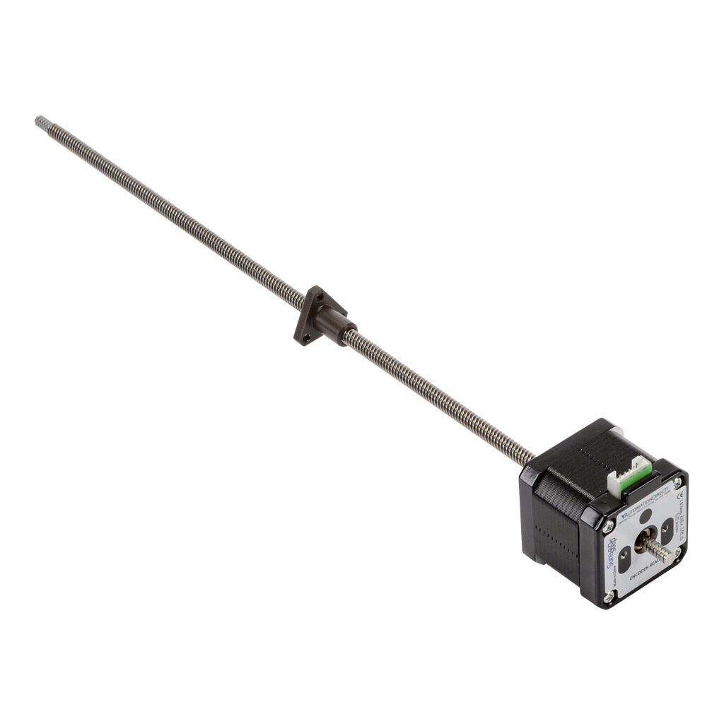 STP-LE17-2A12ADJ - SureStep stepper motor linear actuator, external nut, encoder ready, NEMA 17 frame, IP40, double stack, 2A, 12in lead screw length, 0.25in/rev, 0.25in lead screw diameter, screw code A, journal and groove end machining.