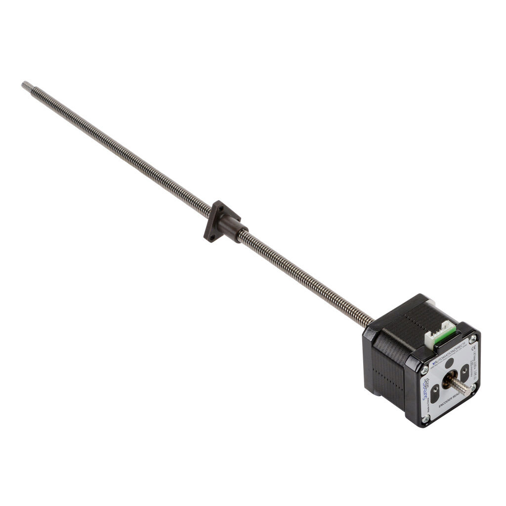 STP-LE17-2C12ADJ - SureStep stepper motor linear actuator, external nut, encoder ready, NEMA 17 frame, IP40, double stack, 2A, 12in lead screw length, 3mm/rev, 6.5mm lead screw diameter, screw code C, journal and groove end machining.