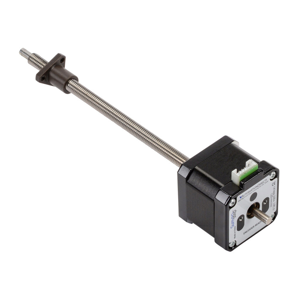 STP-LE17-2D06ADJ - SureStep stepper motor linear actuator, external nut, encoder ready, NEMA 17 frame, IP40, double stack, 2A, 6in lead screw length, 1.25mm/rev, 8mm lead screw diameter, screw code D, journal and groove end machining.