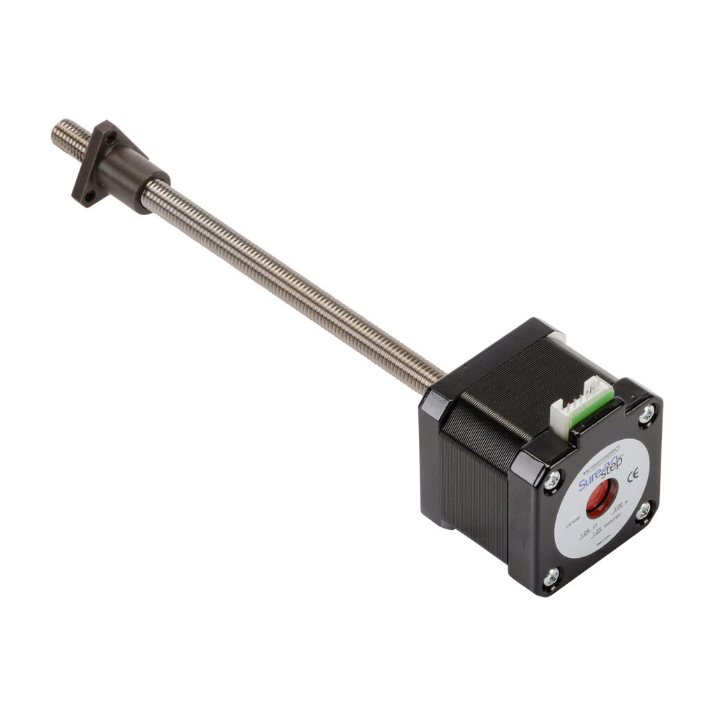STP-LE17-2D06ANN - SureStep stepper motor linear actuator, external nut, NEMA 17 frame, IP40, double stack, 2A, 6in lead screw length, 1.25mm/rev, 8mm lead screw diameter, screw code D, no end machining.
