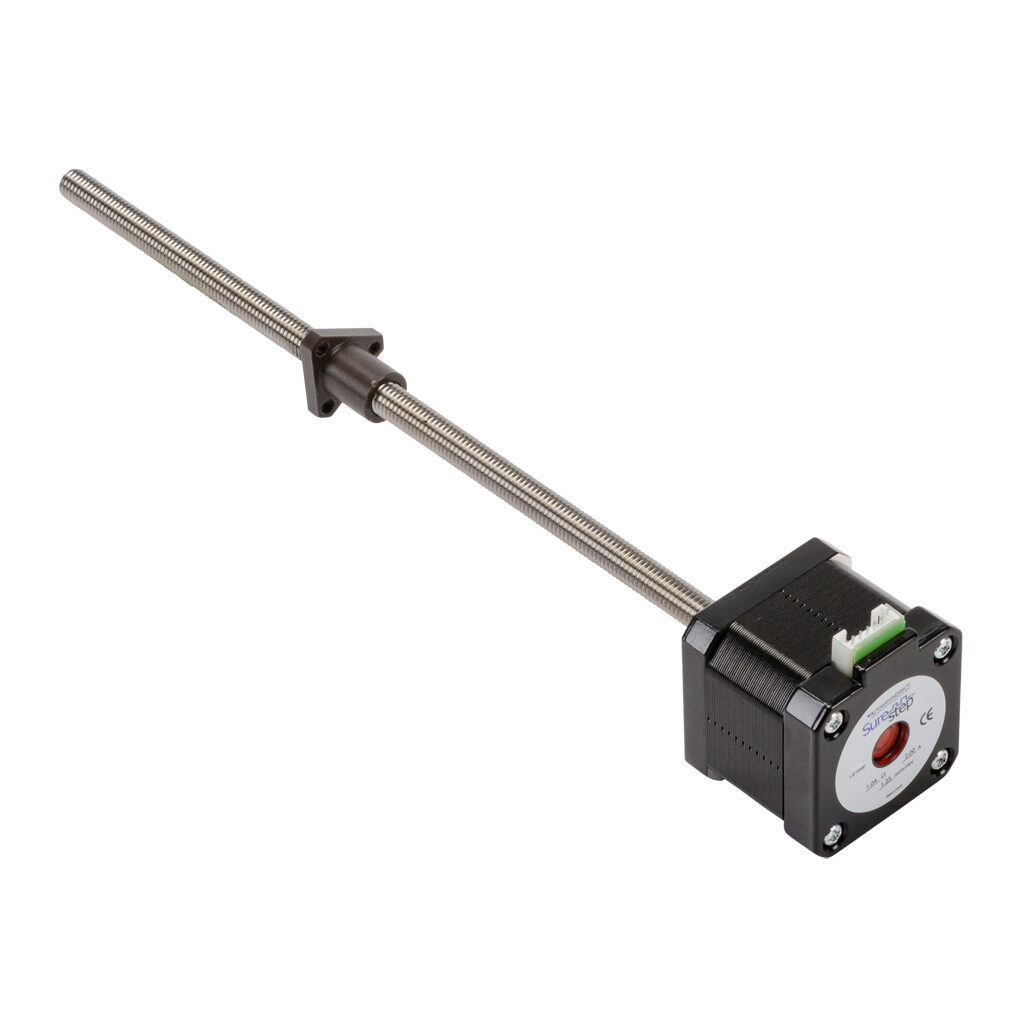 STP-LE17-2D09ANN - SureStep stepper motor linear actuator, external nut, NEMA 17 frame, IP40, double stack, 2A, 9in lead screw length, 1.25mm/rev, 8mm lead screw diameter, screw code D, no end machining.