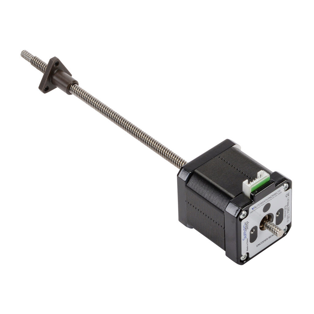 STP-LE17-3A06ADJ - SureStep stepper motor linear actuator, external nut, encoder ready, NEMA 17 frame, IP40, triple stack, 2A, 6in lead screw length, 0.25in/rev, 0.25in lead screw diameter, screw code A, journal and groove end machining.
