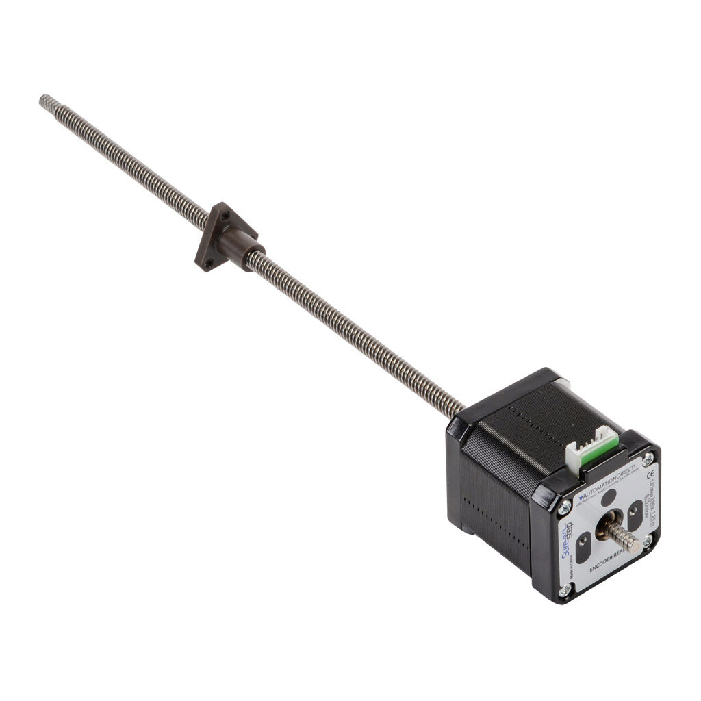 STP-LE17-3A09ADJ - SureStep stepper motor linear actuator, external nut, encoder ready, NEMA 17 frame, IP40, triple stack, 2A, 9in lead screw length, 0.25in/rev, 0.25in lead screw diameter, screw code A, journal and groove end machining.