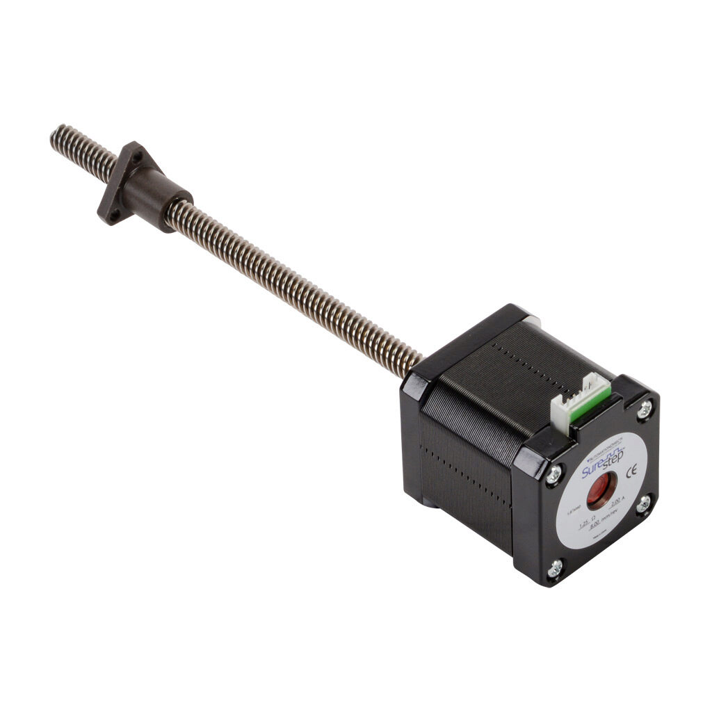 STP-LE17-3E06ANN - SureStep stepper motor linear actuator, external nut, NEMA 17 frame, IP40, triple stack, 2A, 6in lead screw length, 8mm/rev, 8mm lead screw diameter, screw code E, no end machining.
