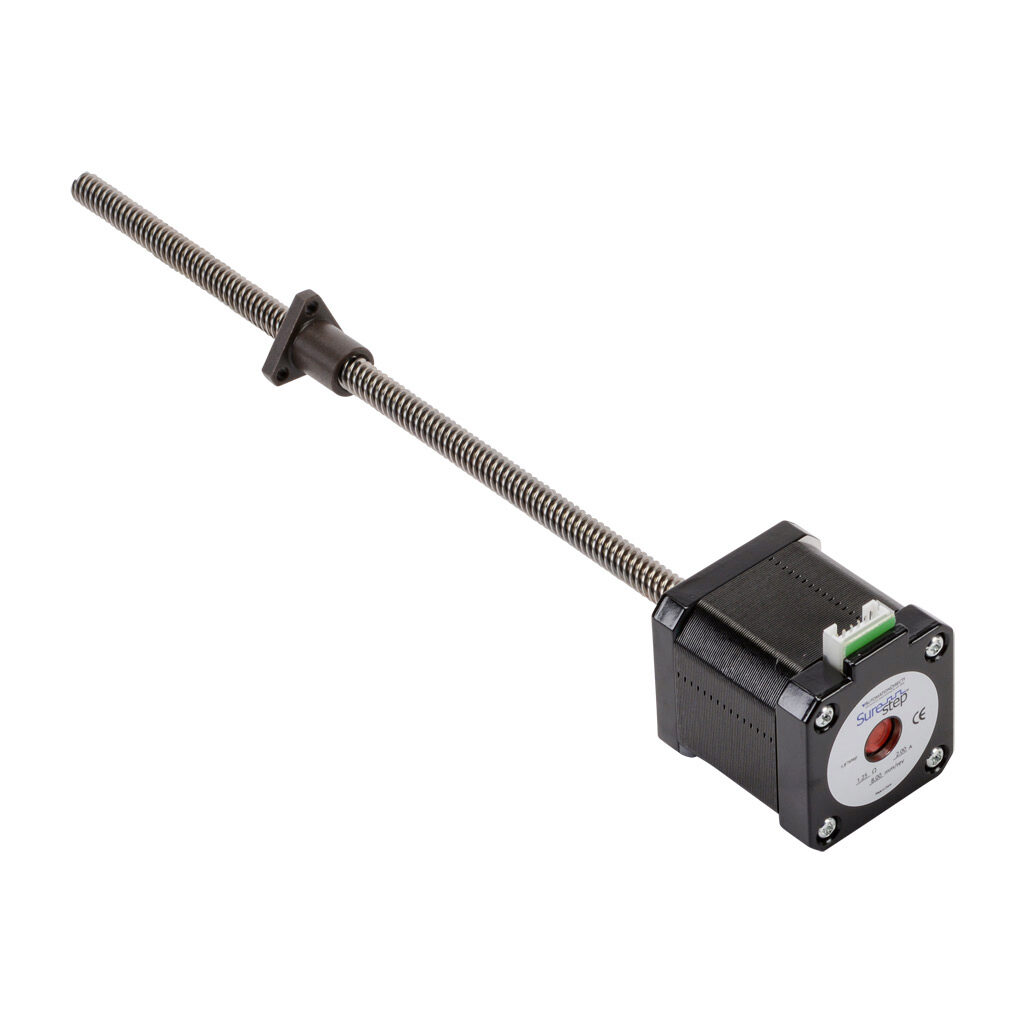 STP-LE17-3E09ANN - SureStep stepper motor linear actuator, external nut, NEMA 17 frame, IP40, triple stack, 2A, 9in lead screw length, 8mm/rev, 8mm lead screw diameter, screw code E, no end machining.
