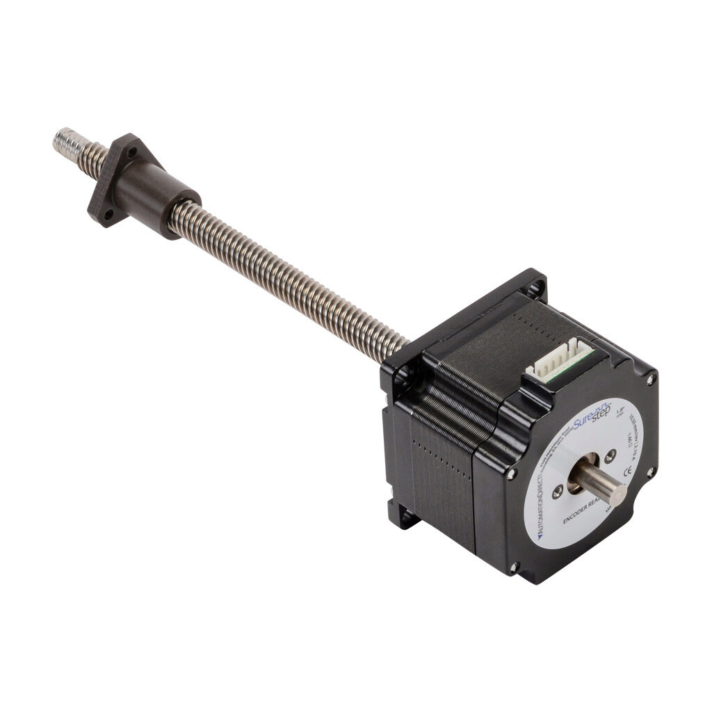STP-LE23-1F06ADJ - SureStep stepper motor linear actuator, external nut, encoder ready, NEMA 23 frame, IP40, single stack, 2.1A, 6in lead screw length, 10.5mm/rev, 10mm lead screw diameter, screw code F, journal and groove end machining.