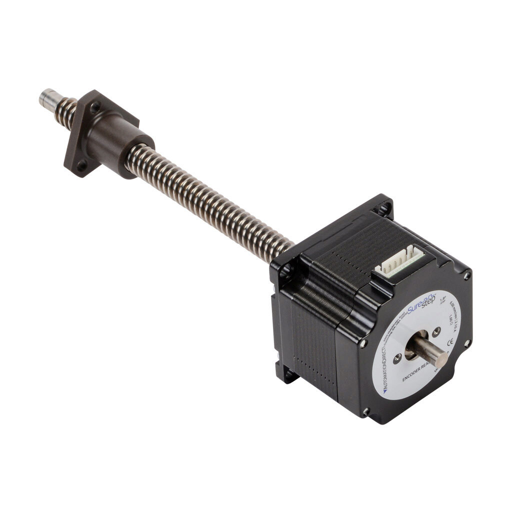 STP-LE23-1H06ADJ - SureStep stepper motor linear actuator, external nut, encoder ready, NEMA 23 frame, IP40, single stack, 2.1A, 6in lead screw length, 6mm/rev, 12mm lead screw diameter, screw code H, journal and groove end machining.