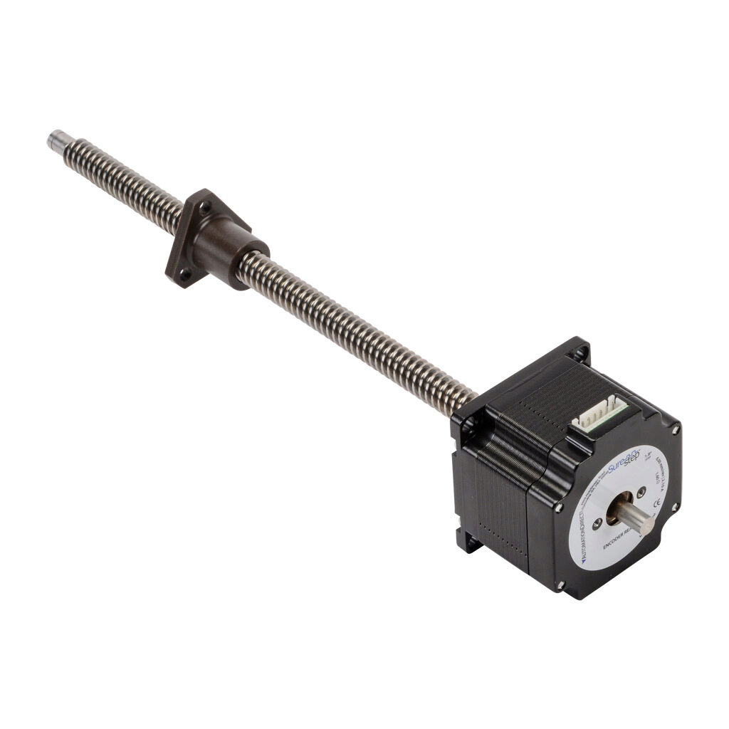 STP-LE23-1H09ADJ - SureStep stepper motor linear actuator, external nut, encoder ready, NEMA 23 frame, IP40, single stack, 2.1A, 9in lead screw length, 6mm/rev, 12mm lead screw diameter, screw code H, journal and groove end machining.