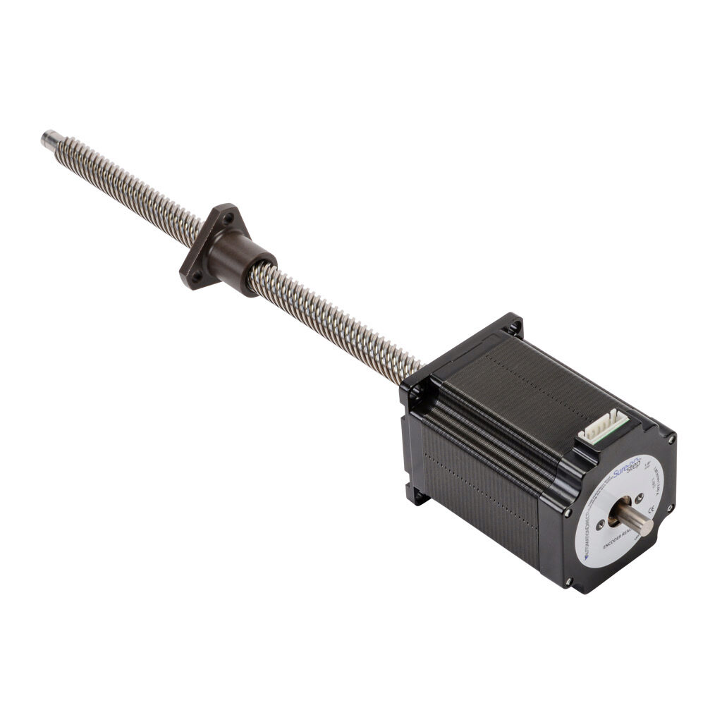 STP-LE23-3K09ADJ - SureStep stepper motor linear actuator, external nut, encoder ready, NEMA 23 frame, IP40, triple stack, 3A, 9in lead screw length, 1in/rev, 0.5in lead screw diameter, screw code K, journal and groove end machining.