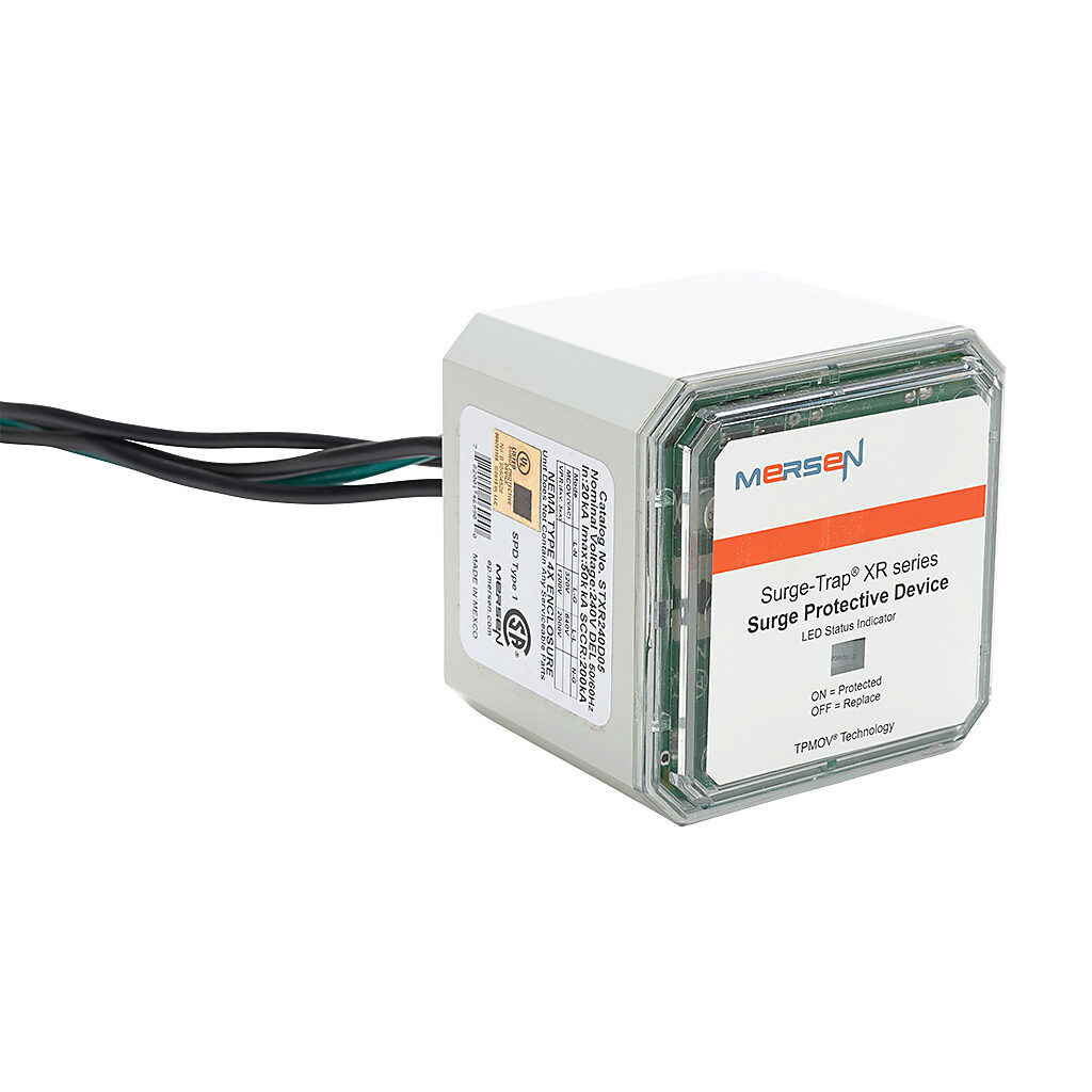 STXR240D05 - Mersen STXR series power Surge Protective Device (SPD), 20 kA discharge current, 240 VAC 3-Phase Delta, parallel circuit, NEMA 4/4X enclosure rating, 3/4in NPSM mount.