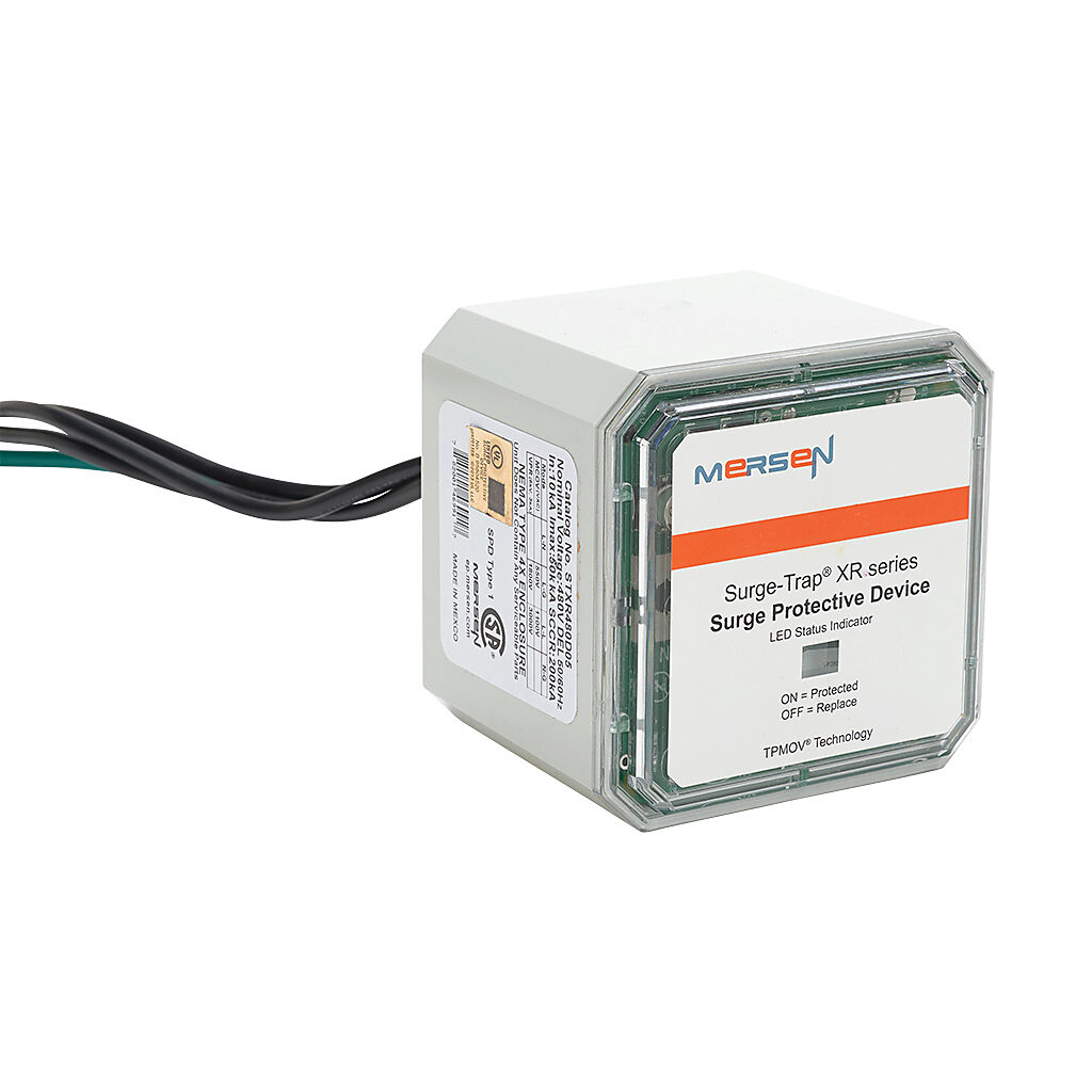 STXR480D05 - Mersen STXR series power Surge Protective Device (SPD), 10 kA discharge current, 480 VAC 3-Phase Delta, parallel circuit, NEMA 4/4X enclosure rating, 3/4in NPSM mount.