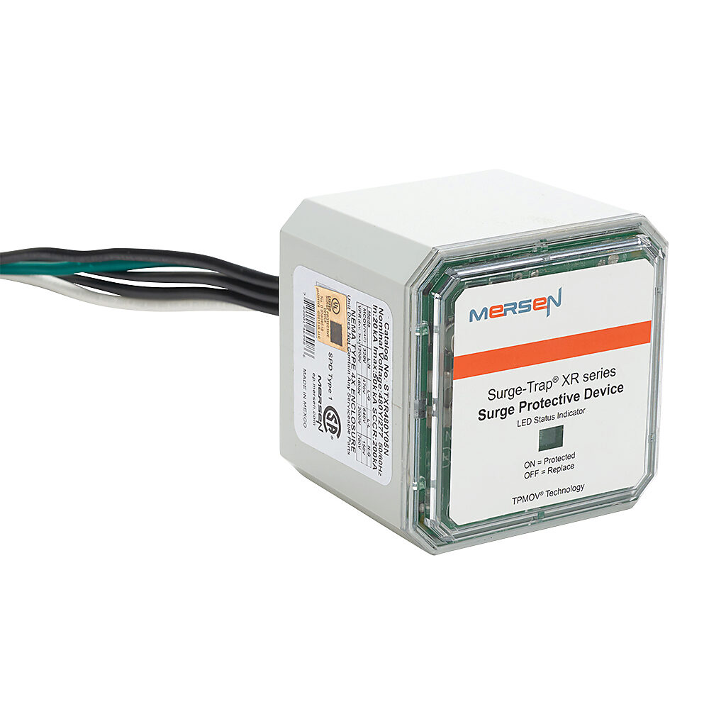 STXR480Y05N - Mersen STXR series power Surge Protective Device (SPD), 20 kA discharge current, 480/277 VAC 3-Phase Wye, neutral ground protection, parallel circuit, NEMA 4/4X enclosure rating, 3/4in NPSM mount.