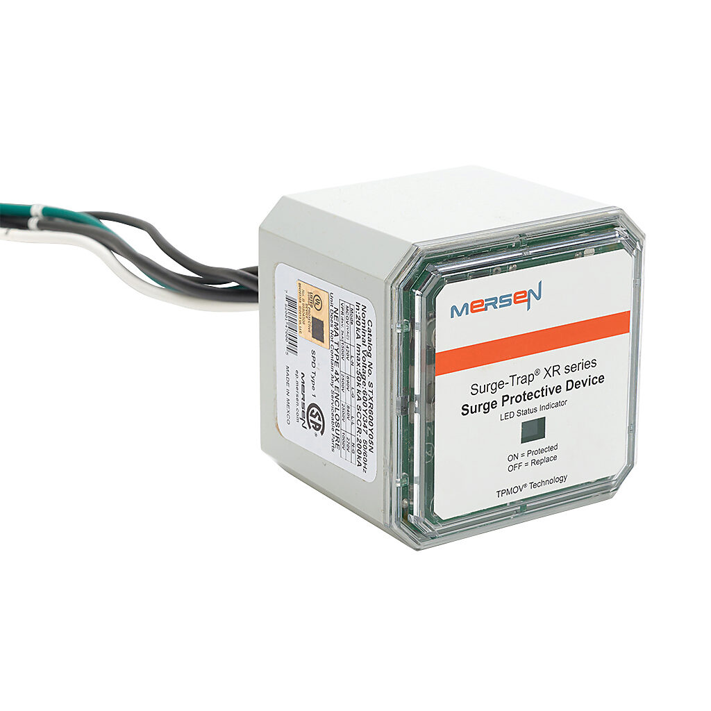 STXR600Y05N - Mersen STXR series power Surge Protective Device (SPD), 20 kA discharge current, 600/347 VAC 3-Phase Wye, neutral ground protection, parallel circuit, NEMA 4/4X enclosure rating, 3/4in NPSM mount.