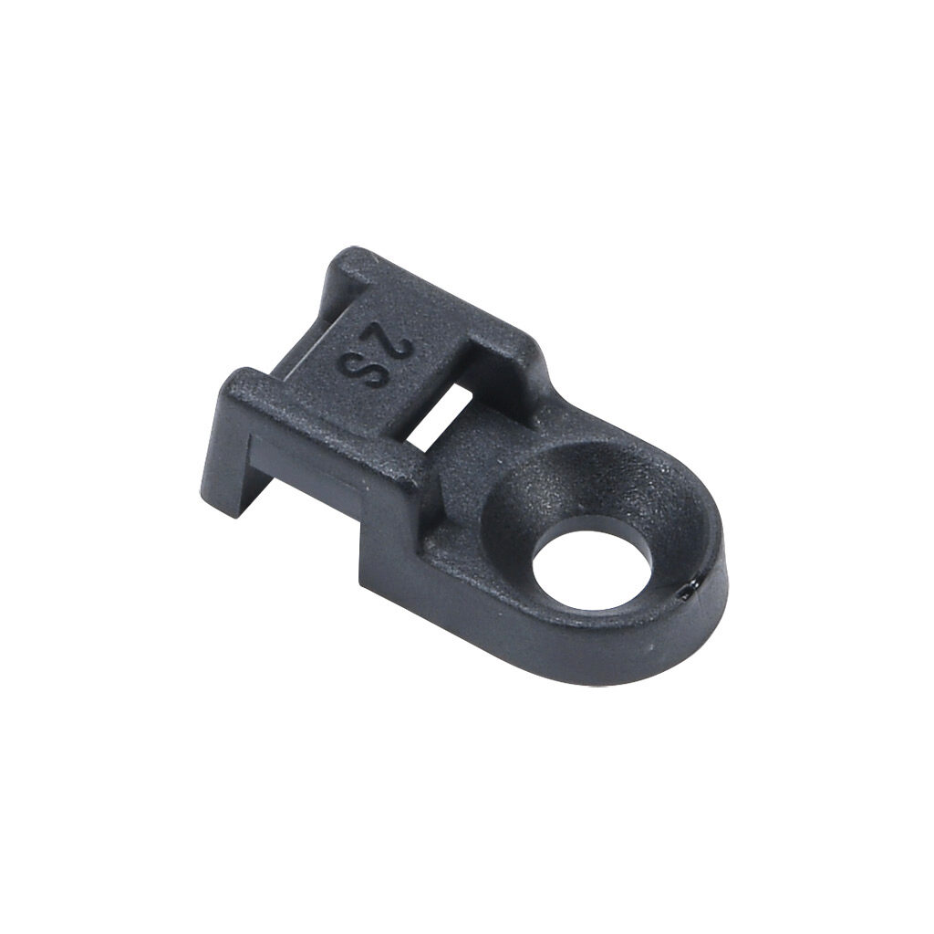 SUP.3.405 - SapiSelco cable tie mount, rectangular, black, 0.76 x 0.39 x 0.24in, nylon, screw mount. Package of 100.