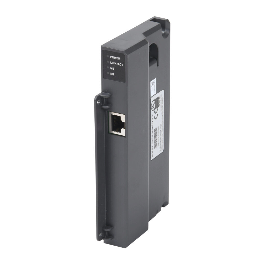 SV2-CM-MODTCP - SureServo2 communication module, Modbus TCP, 1 port, (1) Ethernet (RJ45) port(s). For use with all SureServo2 drives.