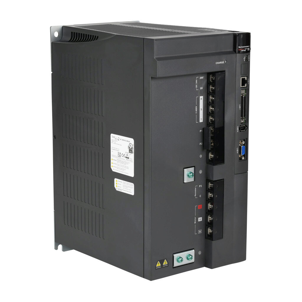SV2A-4F00 - SureServo2 servo drive, 15 kW, 460 VAC, 3-phase, (1) RS-485 (RJ45) port(s), Modbus RTU and Modbus ASCII. For use with 11 kW and 15 kW systems. Optional EtherNet/IP and Modbus TCP cards available.