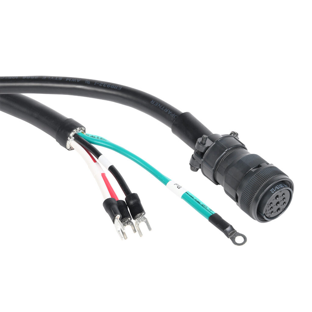 SV2C-PC12-03NN - SureServo2 power cable, mating connectors, 9.8ft/3m cable length. For use with 230 VAC 1 kW medium inertia and 1.5 kW SureServo2 motors without brake.