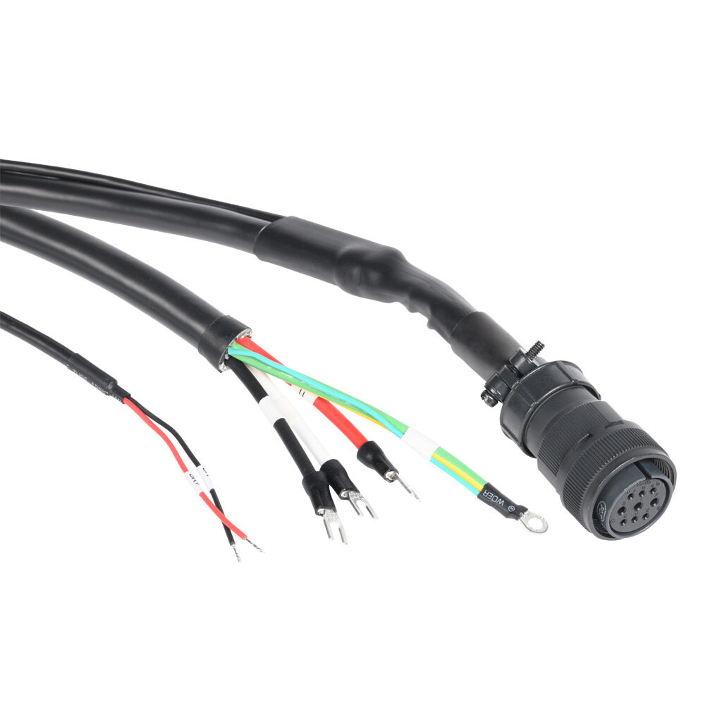 SV2C-PC12-05FB - SureServo2 power flex cable, mating connectors, 16.4ft/5m cable length. For use with 230 VAC 1 kW medium inertia and 1.5 kW SureServo2 motors with brake.