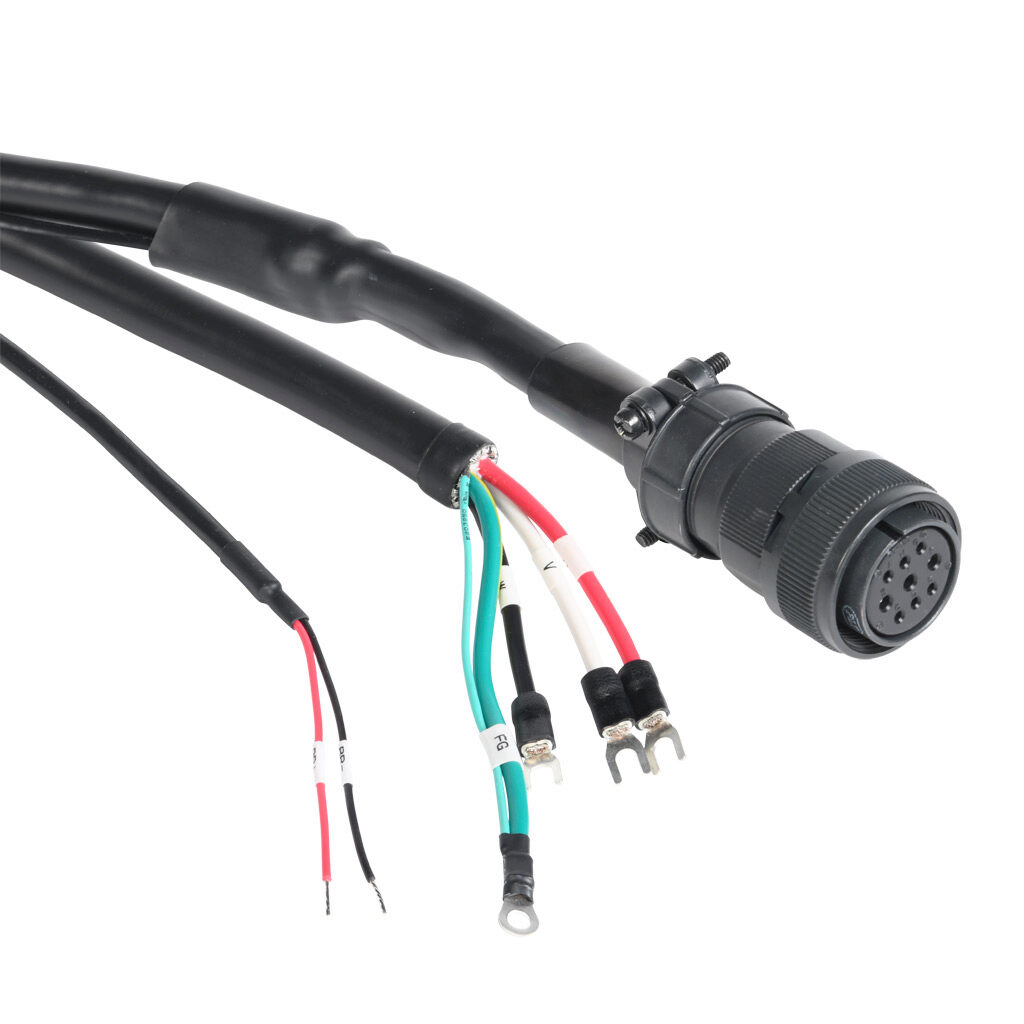 SV2C-PC12-20NB - SureServo2 power cable, mating connectors, 65.6ft/20m cable length. For use with 230 VAC 1 kW medium inertia and 1.5 kW SureServo2 motors with brake.
