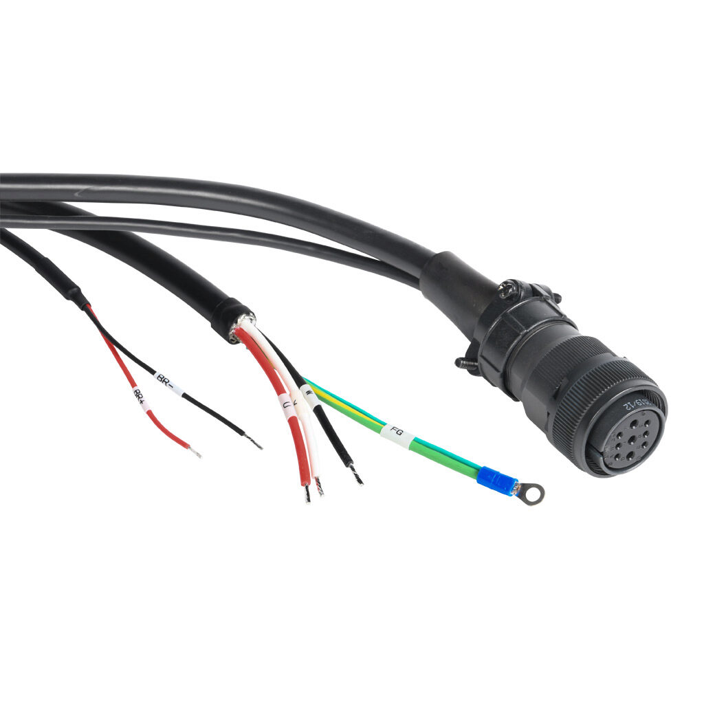SV2C-PC16-03FB - SureServo2 power flex cable, mating connectors, 9.8ft/3m cable length. For use with 230 VAC 1 kW low inertia and 460 VAC 1 kW-2 kW SureServo2 motors with brake.