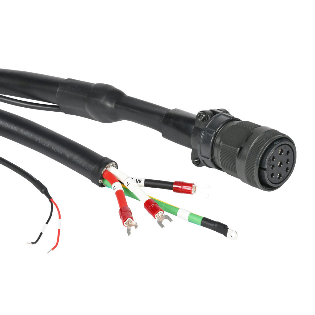 SV2C-PD08-03FB - SureServo2 power flex cable, mating connectors, 9.8ft/3m cable length. For use with 230 VAC 4.5 kW and 460 VAC 4.5 kW-7.5 kW SureServo2 motors with brake.