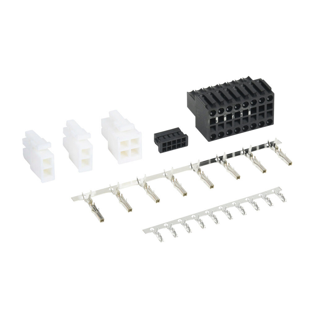 SW4A3KIT-C1 - Ever Motion Solutions connector kit, replacement. For use with Ever Motion Solutions SW4A3070H241-00 microstepping drive. Includes (2) drive power connectors, (1) motor power connector, (1) encoder connector and (1) control signal co...