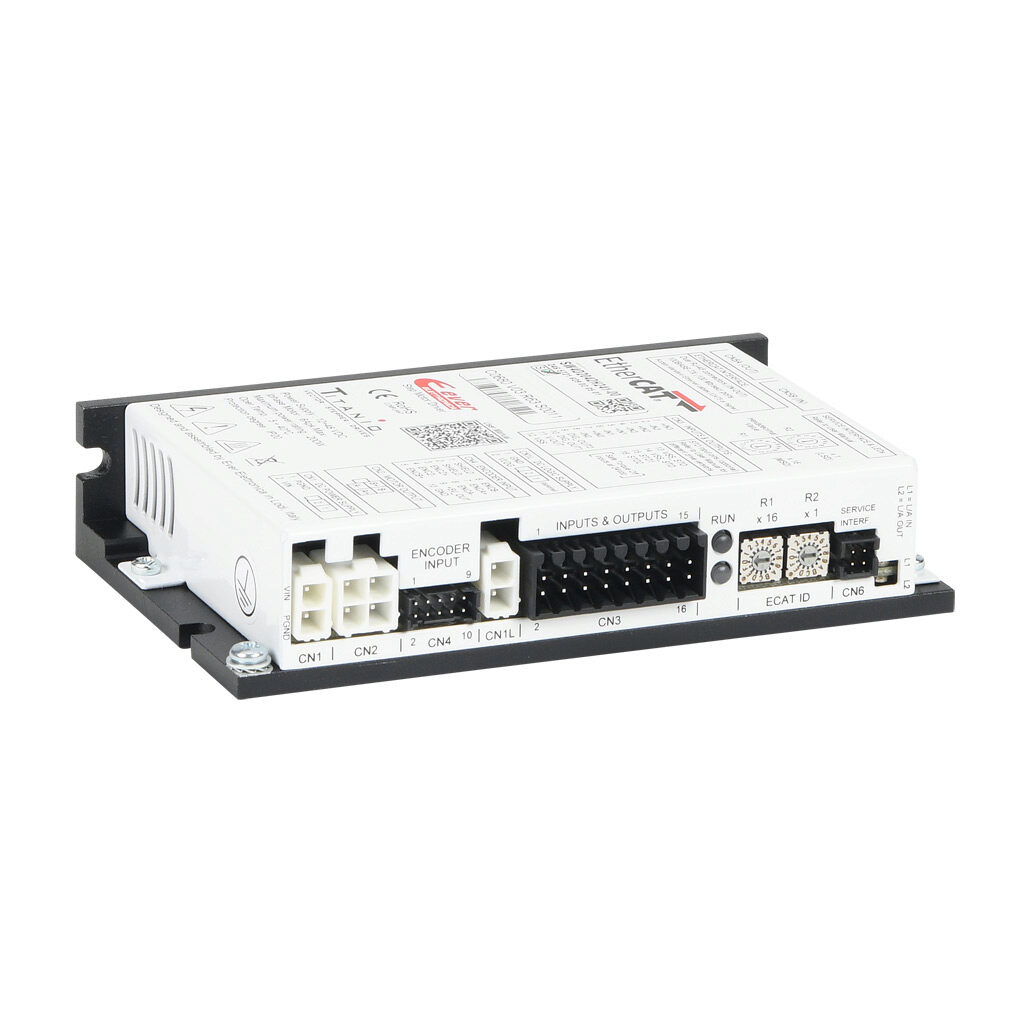 SW4D2042H241-00 - Ever Motion Solutions DC open/closed loop microstepping stepper drive, 4.2A per phase, 2-phase output, 12-48 VDC, bipolar, torque, velocity and position mode, 200 to 65536 steps per revolution, EtherCAT. Requires separate connect...