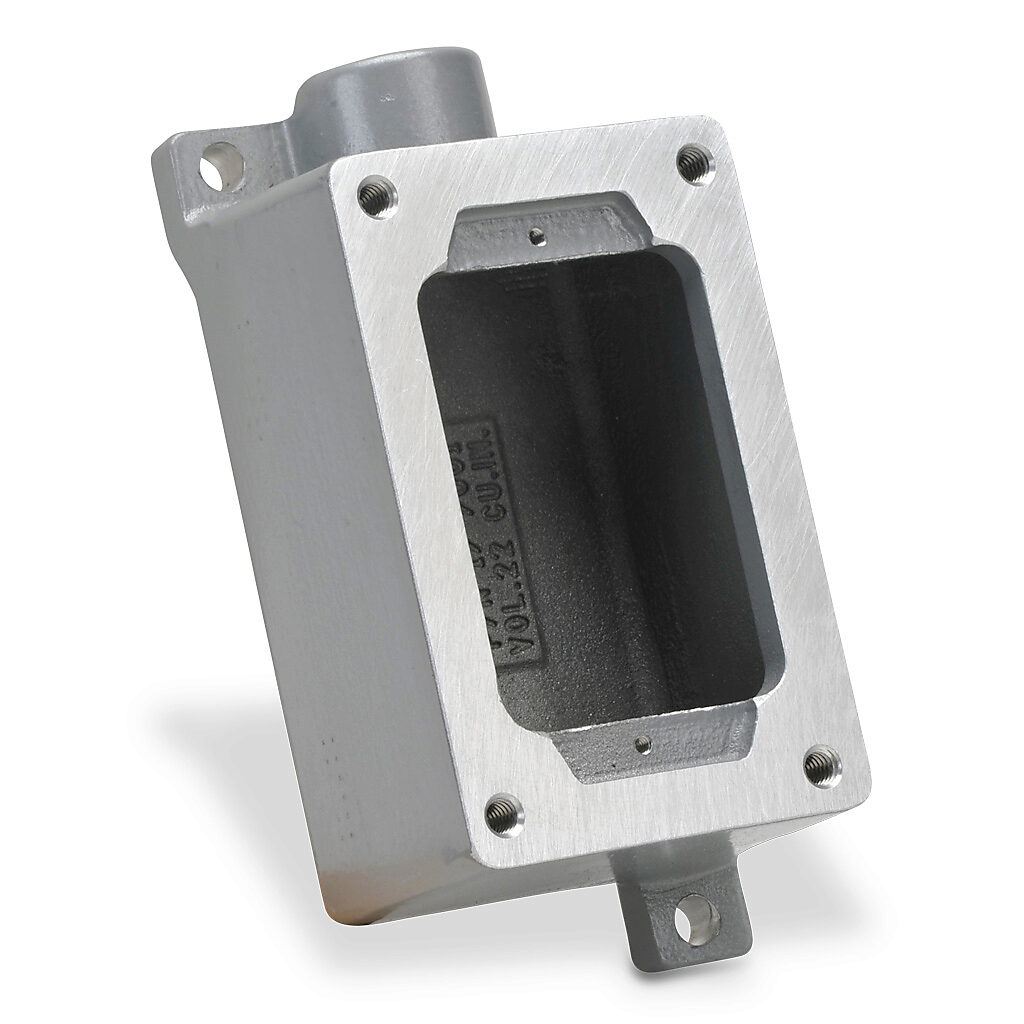 SWB-2 - Killark device/splice box, dead end, (1) gang, (1) 3/4in female NPT conduit entries, aluminum. Use with XCS series cover assemblies for hazardous locations.