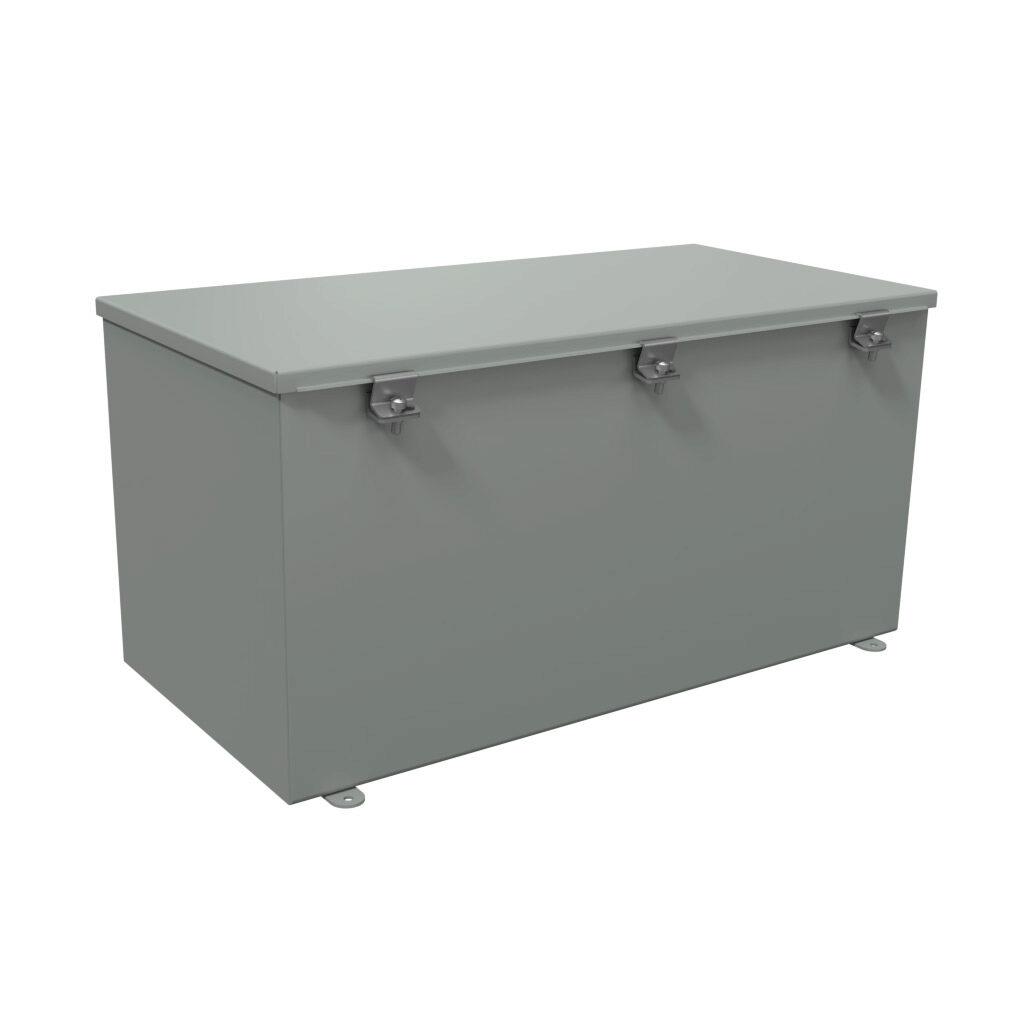 T121224CH - Wiegmann wiring trough, 12 x 12 x 24in (HxDxL), NEMA 4, carbon steel, ANSI 61 gray, powder coat finish, single-door.