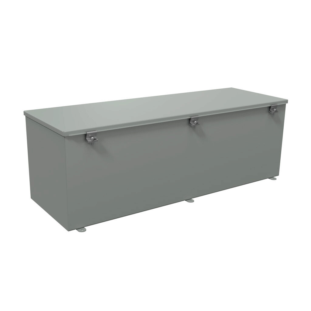 T121236CH - Wiegmann wiring trough, 12 x 12 x 36in (HxDxL), NEMA 4, carbon steel, ANSI 61 gray, powder coat finish, single-door.
