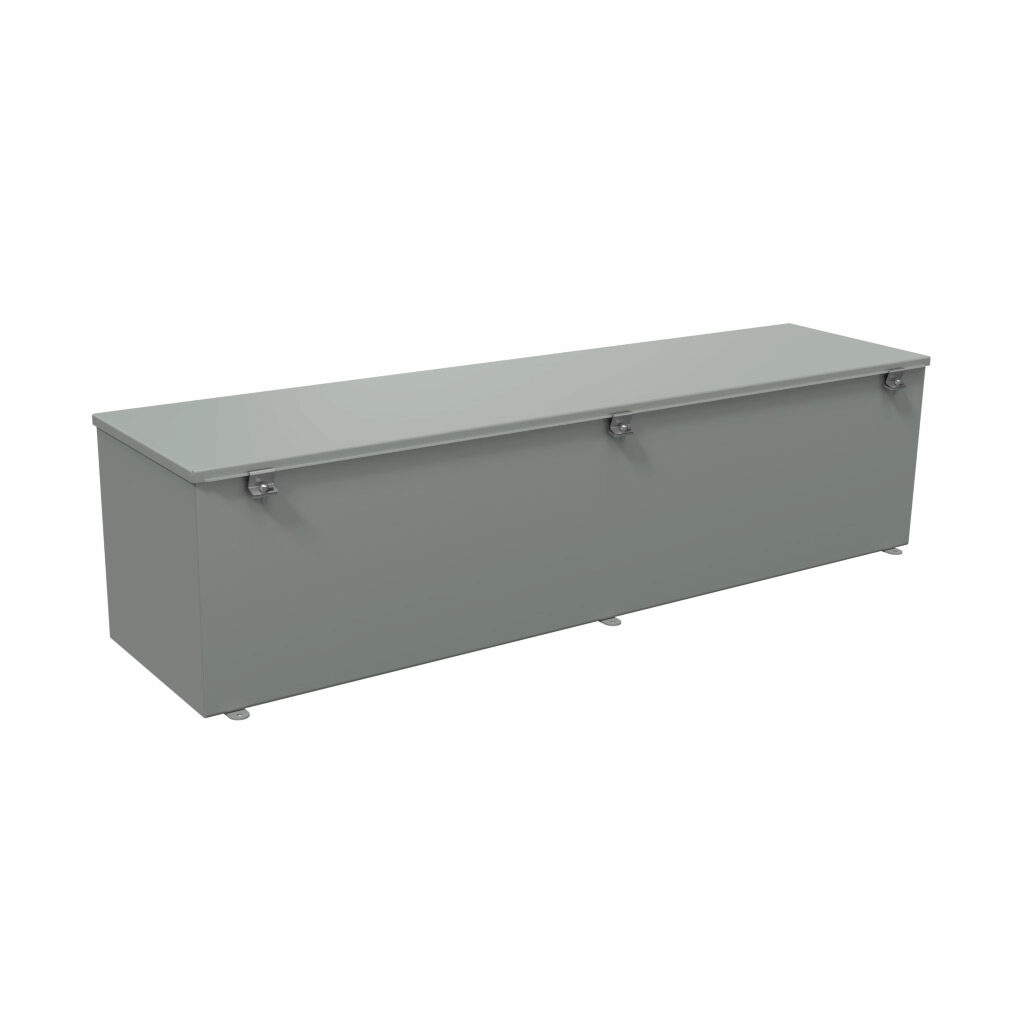 T121248CH - Wiegmann wiring trough, 12 x 12 x 48in (HxDxL), NEMA 4, carbon steel, ANSI 61 gray, powder coat finish, single-door.