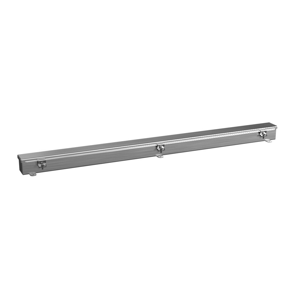 T2248CHSS - Wiegmann wiring trough, 2.5 x 2.5 x 48in (HxDxL), NEMA 1/4/4X/12, 304 stainless steel, No. 3 intermediate polished finish, single-door.