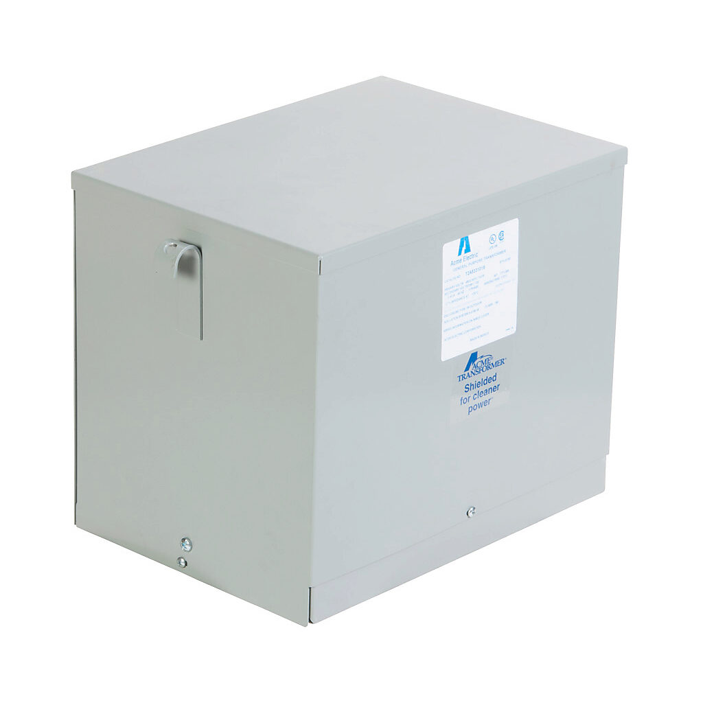 T2A533101S - ACME general purpose transformer, encapsulated core, 9 kVA, 3-phase, 480 VAC Delta, 208Y/120 VAC secondary, 60 Hz, electrostatic shield, NEMA 3R, wall mount.