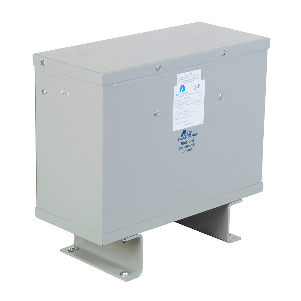 T3795191S - ACME general purpose transformer, encapsulated core, 15 kVA, 3-phase, 600 VAC Delta, 480Y/277 VAC secondary, 60 Hz, electrostatic shield, NEMA 3R, floor mount.