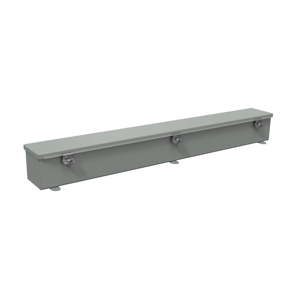 T4436CH - Wiegmann wiring trough, 4 x 4 x 36in (HxDxL), NEMA 4, carbon steel, ANSI 61 gray, powder coat finish, single-door.