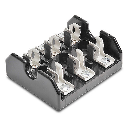 T60030-3SR - Bussmann fuse block, accepts T fuses, 30A, 600V, 3-pole, 18-10 AWG copper only, screw with pressure plate, panel mount.