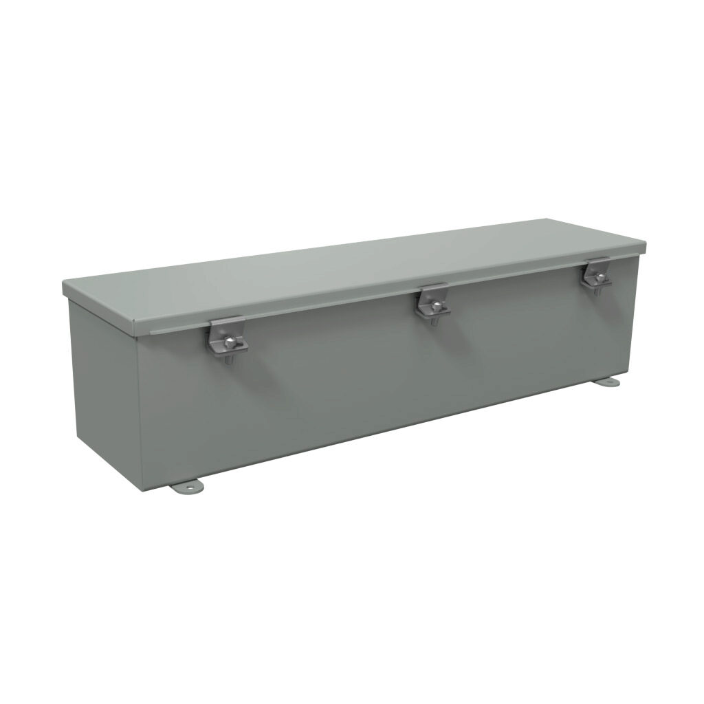 T6624CH - Wiegmann wiring trough, 6 x 6 x 24in (HxDxL), NEMA 4, carbon steel, ANSI 61 gray, powder coat finish, single-door.