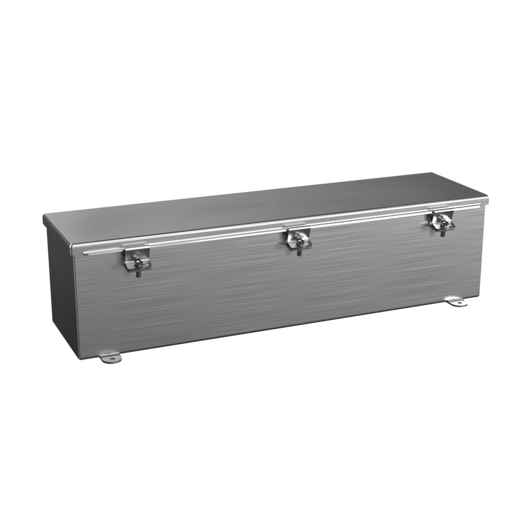 T6624CHSS - Wiegmann wiring trough, 6 x 6 x 24in (HxDxL), NEMA 1/4/4X/12, 304 stainless steel, No. 3 intermediate polished finish, single-door.