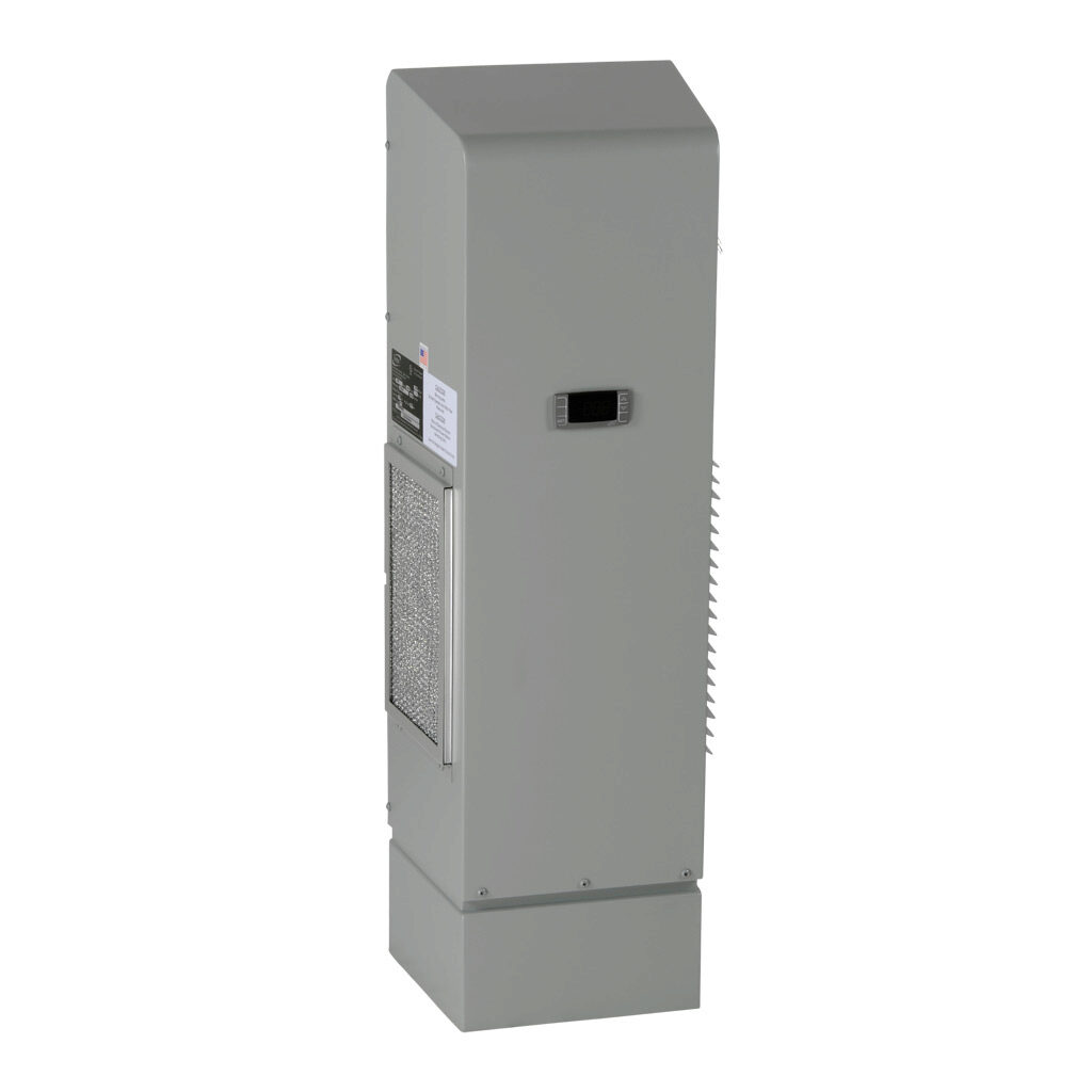 TA10-045-46-04 - Stratus air conditioner, 4535 BTU/H, R-134a, 460 VAC operating voltage, carbon steel housing, ANSI 61 gray, side mount. For use with NEMA/UL Type 4 enclosures.