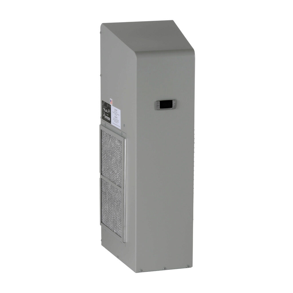 TA10-059-16-12 - Stratus air conditioner, 5910 BTU/H, R-134a, 115 VAC operating voltage, carbon steel housing, ANSI 61 gray, side mount. For use with NEMA/UL Type 12 enclosures.