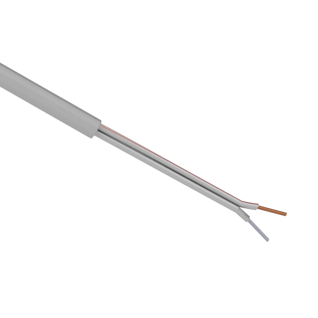 TE Connectivity THMWK-20-1U-S-1 - TE Wire & Cable Type K thermocouple extension wire, unshielded, 2 conductors, 20 AWG, nickel-chromium and nickel-aluminum, braided vitreous silica conductor insulation material, white and white/red, braided vitreous silica jacket...