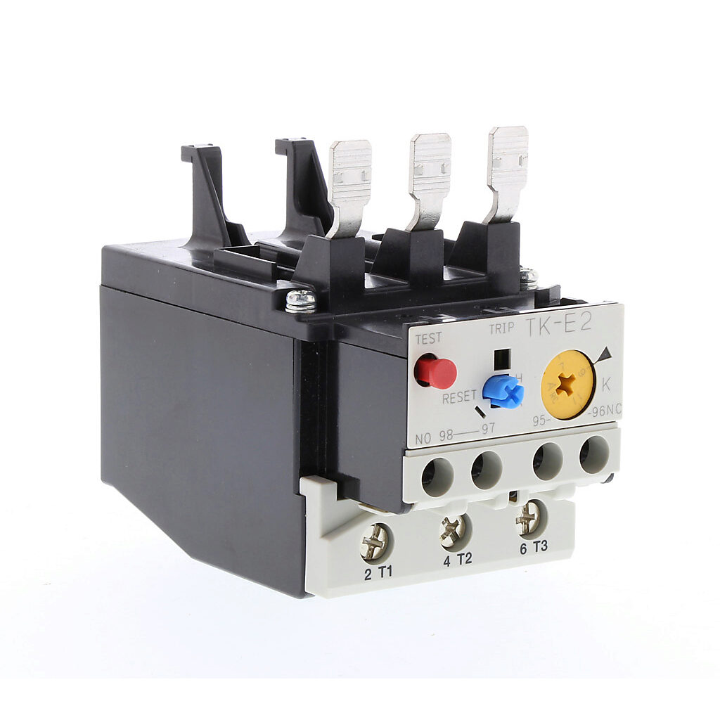 TK-E2-1100 - Fuji Electric TK-E2 series thermal overload relay, 7.0-11.0A adjustable, bi-metallic, local reset, direct mount power connection(s). For use with SC-E1x, SC-E2x and SC-E2Sx series contactors.