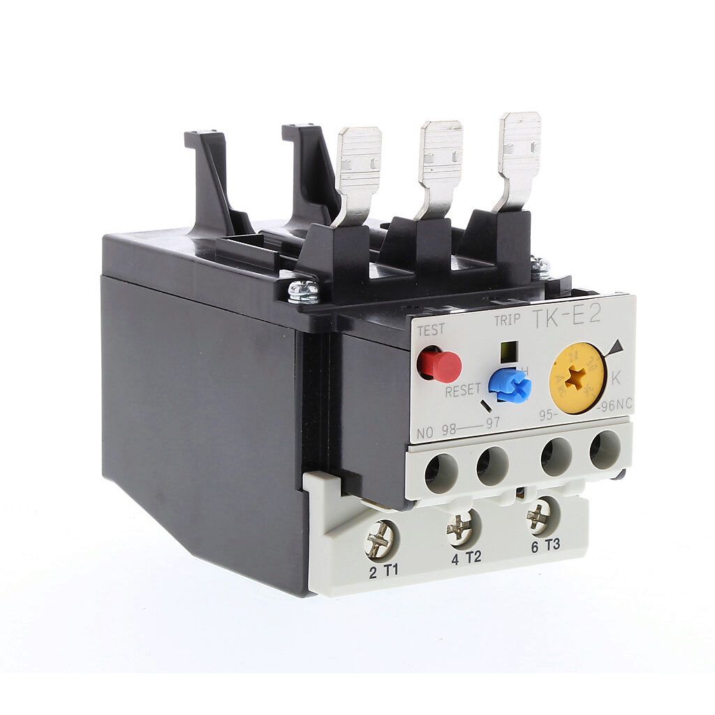 TK-E2-3600 - Fuji Electric TK-E2 series thermal overload relay, 24.0-36.0A adjustable, bi-metallic, local reset, direct mount power connection(s). For use with SC-E1x, SC-E2x and SC-E2Sx series contactors.
