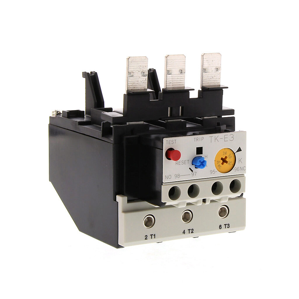 TK-E3-3600 - Fuji Electric TK-E3 series thermal overload relay, 24.0-36.0A adjustable, bi-metallic, local reset, direct mount power connection(s). For use with SC-E3x and SC-E4x series contactors.