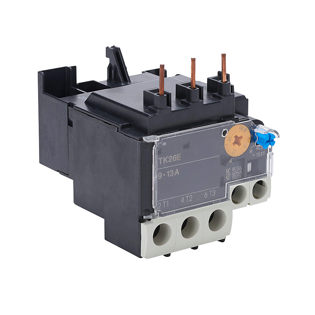 TK26E-009 - Fuji Electric TK26E series thermal overload relay, 9.0-13.0A adjustable, bi-metallic, local reset, direct mount power connection(s). For use with SC-E03x, SC-E04x and SC-E05x series contactors.