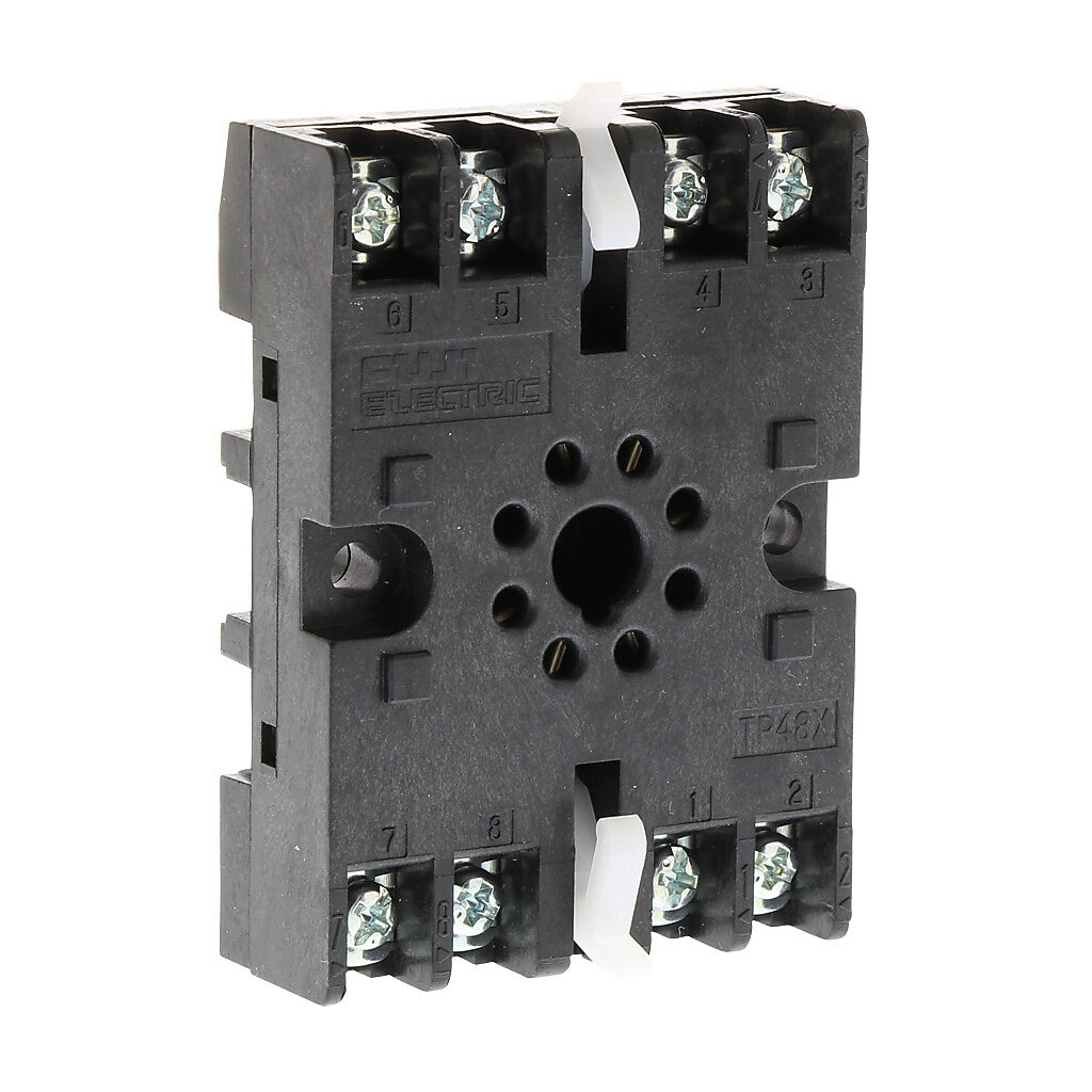 TP48X - Fuji Electric timer socket, 35mm DIN rail mount. For use with MS4SA and MS4SC series timers.