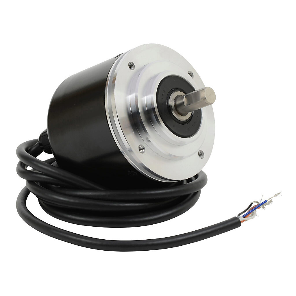 TRD-GK30-RZD - JTEKT TRD-GK series incremental (quadrature) rotary encoder, 10-30 VDC, push-pull (totem) output, heavy duty, 30 ppr, 10mm solid shaft, 78mm diameter body, IP65, 6.5ft/2m cable length, axial exit, pigtail.