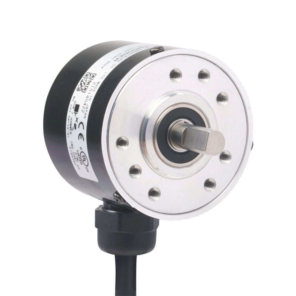 TRD-SR2000AWD - JTEKT TRD-SR series incremental (quadrature) rotary encoder, 5-26 VDC, NPN open collector output, light duty, 2000 ppr, 6mm solid shaft, 40mm diameter body, IP65, 6.5ft/2m cable length, radial exit, pigtail.